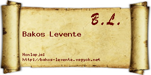 Bakos Levente névjegykártya